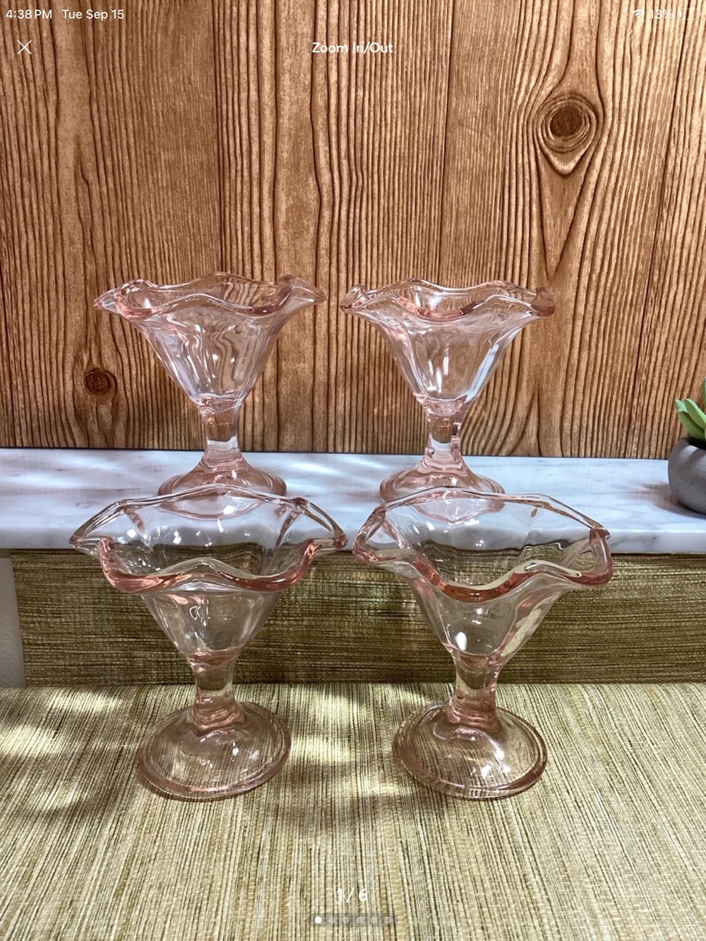Vintage Italian Fidenza Ice Cream dishes  - Elegant Ruffled Edge Sundae Bowls
